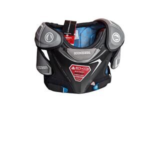 Maverik Charger EKG Youth Large Lacrosse Shoulder Pads Black/Gray NOCSAE New